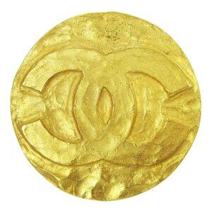 Chanel Medallion Brooch Pin Gold 94P 00581
